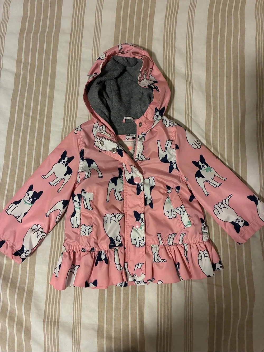 Carter's Pink Hooded Raincoat with Dog Print